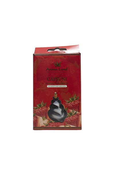 Aroma Land Conuri parfumate cu reflux, Aroma Land, rășină, căpșuni, cutie cu 10 bucăți