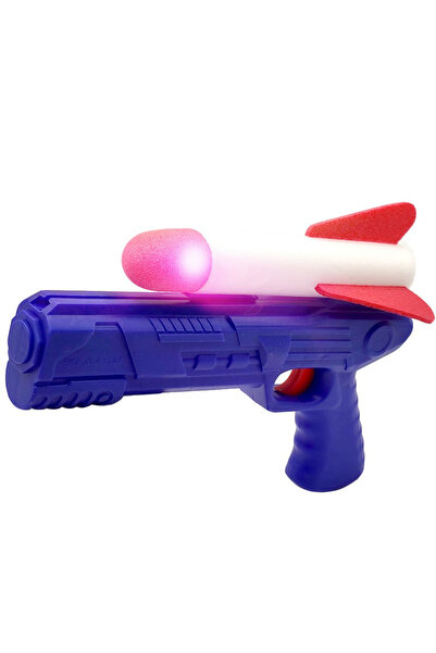 Flippy Pistol de Jucarie, Flippy, cu Lansator de Racheta, din Polistiren/Plastic, Lumina LED, +3 Ani, Albas