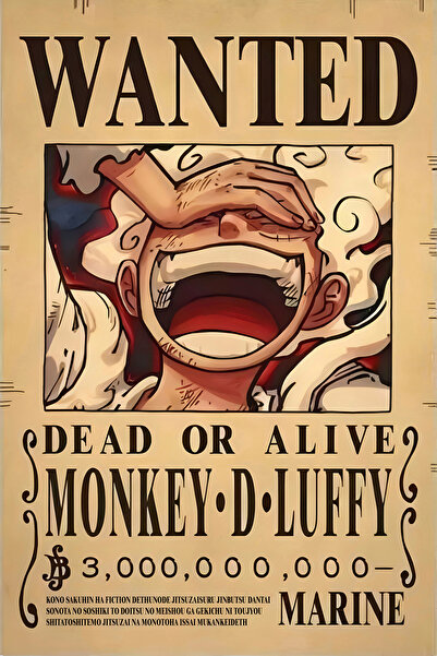 hediyeniburadabul SAB Design Anime Serisi One Piece Wanted Temalı Ahşap Poster 20x30cm Poster:07