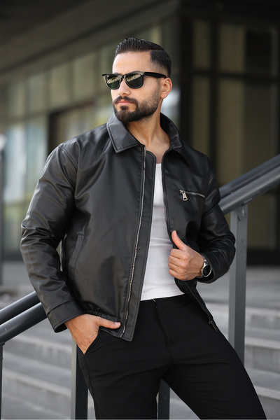 S&M CLOTHİNG NEW SEASON PREMIUM ΑΝΔΡΙΚΟ ΔΕΡΜΑΤΙΝΟ ΜΠΟΥΦΑΝ