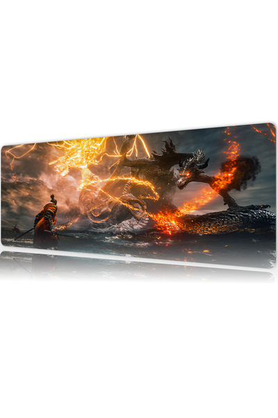 urzuva Flamebound Duel 70X30 3MM Kalınlık Premium Gaming oyuncu mousepad, Ant...