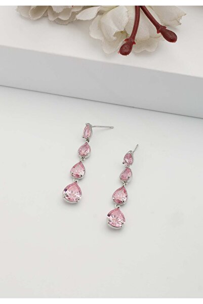 Avant-Garde Paris Cercei roz cu pandantiv tip cascadă