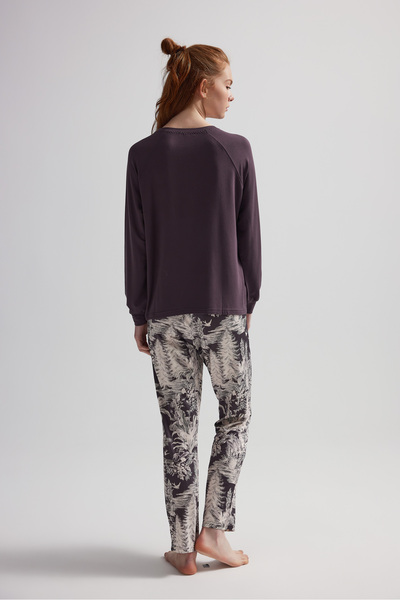 Hays Kadın Modal İki İplik Uzun Reglan Kollu Pijama Üstü