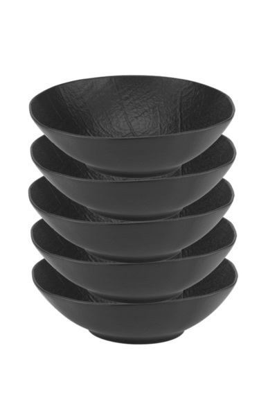 Culinaro Set of 6 Willow Black porcelain deep oval plates 19cm