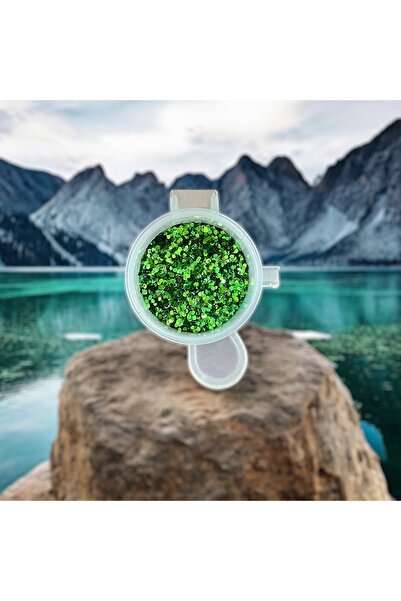 epoksi kalıp cank Epoksi Reçine Glitter Sim Yeşil 10ml , Tırnak Hobi Mum Beton İçin Sim