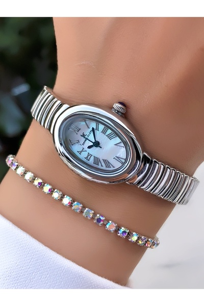 Daniel Klein Orijinal Kadın Kol Saati Su Geçirmez Gümüş Renk Çelik Kordon Bileklik Hediyeli DKB285C3