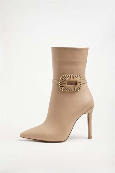 Majensia 251414 حذاء بكعب أنيق بإبزيم من الجلد الطبيعي