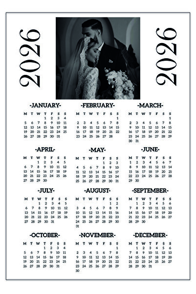 Borambalaj Kişiye Özel 2026 Fotoğraflı Takvim (A4 Boyutunda)