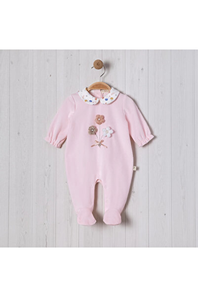 LAMATO BABY ÖRME ÇİÇEK AKSESUARLI KIZ BEBE TULUM