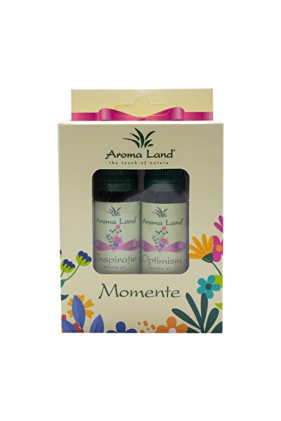 Aroma Land Set de uleiuri aromatice, Aroma Land, Inspirație și Optimism, aloe vera + vanilie / lavandă + salvie, 10 ml