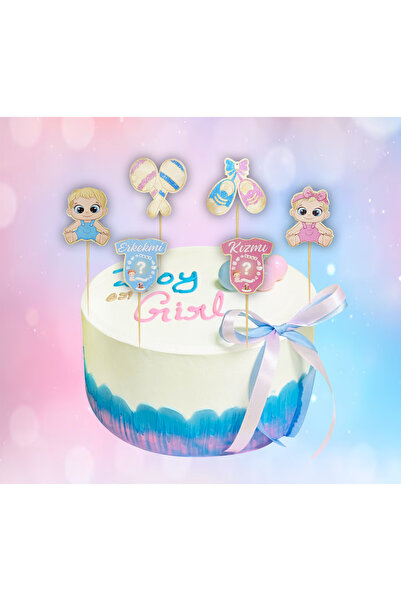 Partimarka زينة الكيك لحفلات تحديد الجنس