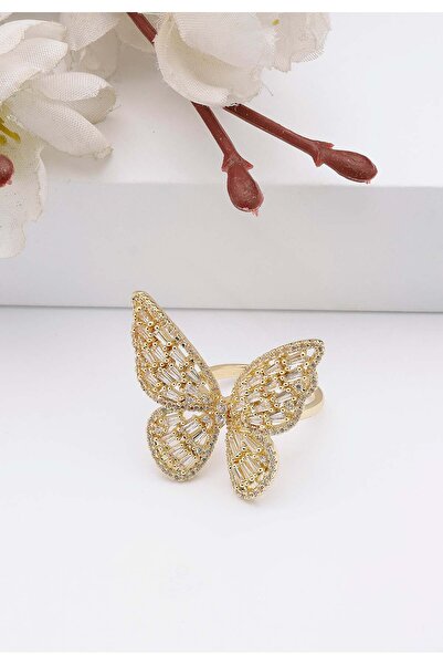 Avant-Garde Paris Inel cu aripi de fluture auriu - mărime unică