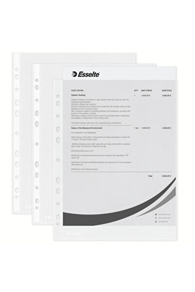 Esselte Standard A4 protective film 43 microns top opening 100 pieces/set