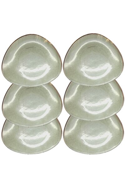 Culinaro Set of 6 ANTIQUE GREY porcelain dessert plates 21cm