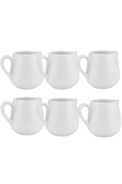 Culinaro Set 6 latiere cu toarta Vision White din portelan 160ml