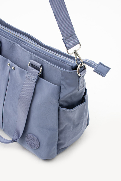 Freedom Geantă de umăr și crossbody din țesătură Crinkle pentru femei – cu mai multe compartimente, rezistentă la apă + cadou breloc cu maimuță