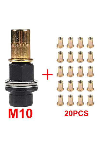 Choice1 مجموعة صواميل برشام يدوية M10 مع 21 قطعة (21 قطعة + قطعة واحدة) ملحق ...