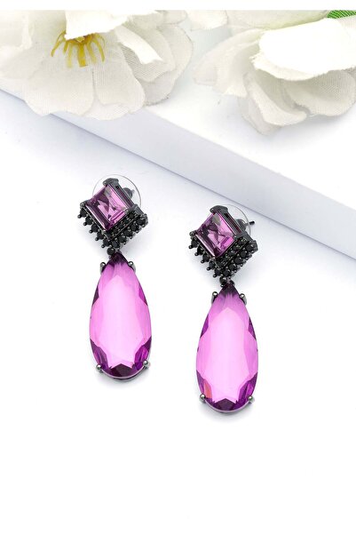 Avant-Garde Paris Raindrop shaped Violet Earrings