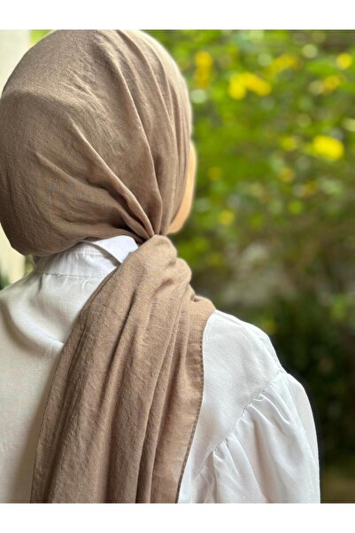 shalby Μαντήλι από βαμβακερό ύφασμα Hijab Καφέ Γη