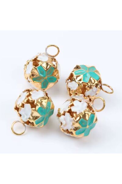 iğne izi Çiçekli kulplu çan, hayvan tasma zili, amigurumi zili, kına gecesi t...