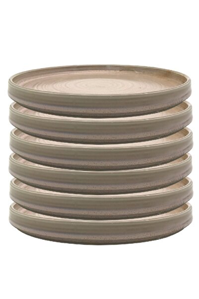 Culinaro Set of 6 Bloom porcelain plates with raised edge 30cm