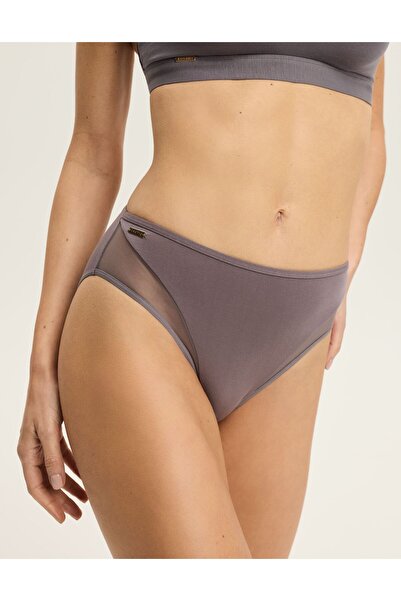 ESOTIQ Chiloți clasici pentru femei cu talie înaltă și detalii din plasă | Blissy