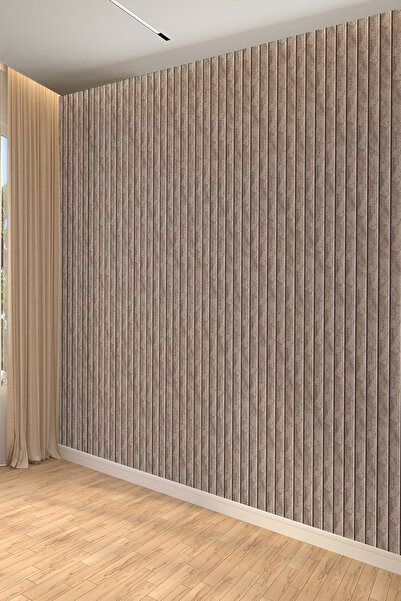 dreamwall Modern Kahve Tonları Dikey Panel Efektli Tekstil Duvar Kağıdı