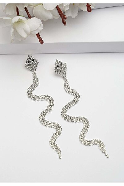 Avant-Garde Paris Cercei suspendați cu șarpe strălucitor din colecția Diva