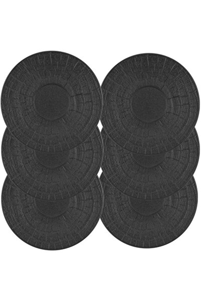 Culinaro Set of 6 Willow Black 14cm saucers for 250ml porcelain tea cups