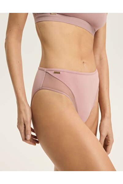 ESOTIQ Chiloți clasici pentru femei cu talie înaltă și detalii din plasă | Blissy