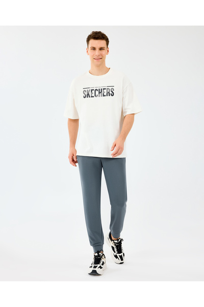 SKECHERS M Heavy Fabric T-Shirt Erkek Beyaz Tshirt S2520120-3855