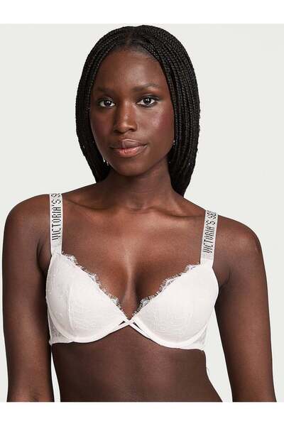 Victoria's Secret Işıltılı Askılı Dantelli Hafif Dolgu Destekli Dekolteli Demi Sütyen