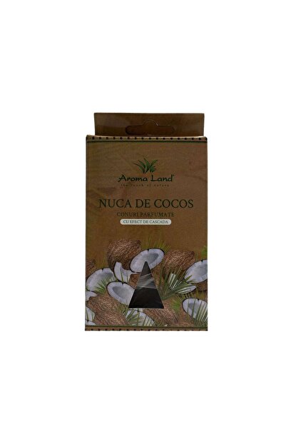 Aroma Land Conuri parfumate backflow, Aroma Land, rășină, cocos, cutie 10 bucăți