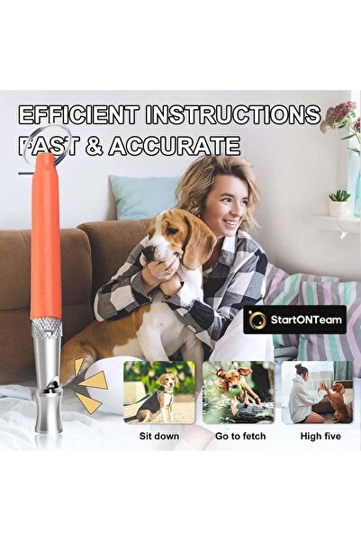 StartONTeam Fluier profesional cu ultrasunete anti-lătrat pentru dresaj, respingerea câinilor agresivi, portocaliu