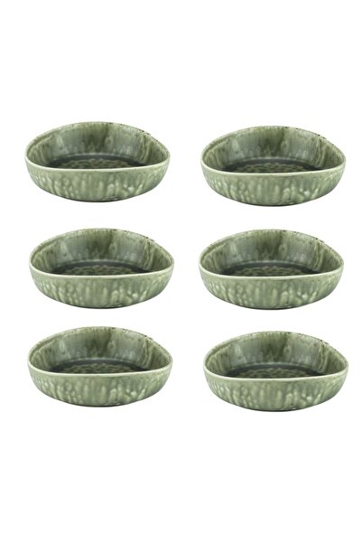 Culinaro Set 6 farfurii adanci din portelan Hazel Green 15xh4,3cm