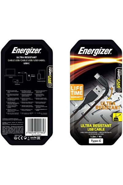 Energizer Cablu de date și încărcare USB-A la USB-C LifeTime, 18W, 1,2m, negru