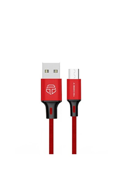Techancy Cablu de date și încărcare USB la Micro USB, Roșu, 1M