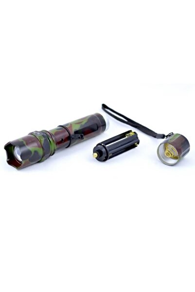 Bibilel 3 W LED flashlight, zoom, 3x AAA or 3.7 V battery, Camouflage