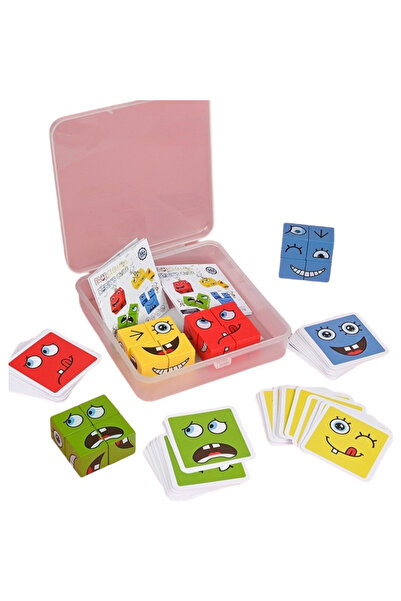 Flippy Jucărie Montessori pentru copii, cub din lemn, asamblare pentru fete, 64 de cărți distractive, pentru băieți și fete, AG