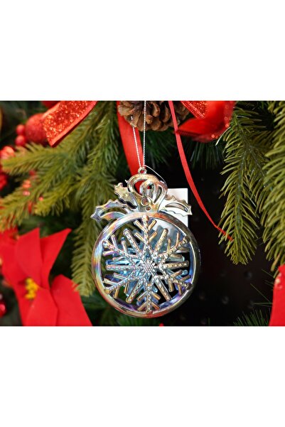 The Hub Christmas tree ornament, Iridescent, Round, 8 cm x 11 cm, Plastic
