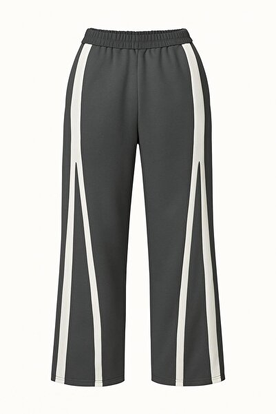 HAKKE White Stripe Detail Stylish and Trendy Wide Leg Pants