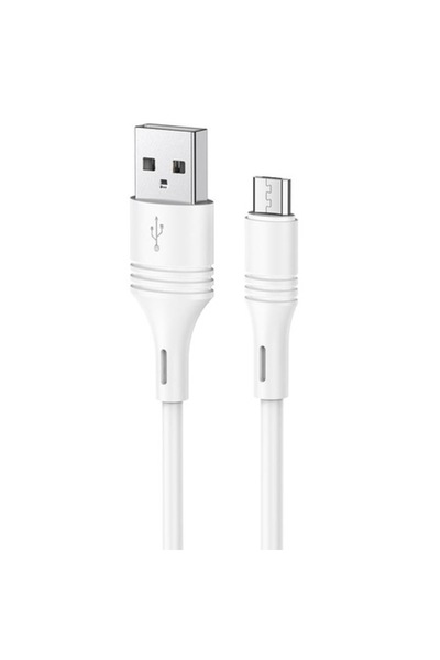 Borofone Кабел CoolJoy USB-A към microUSB BX43, 18W, 1 м, бял
