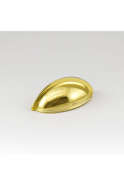 Badem10 Midye Kulp 64 mm Gold Altın Metal Mobilya Çekmece Dolap Kapak Çanak Kulpu Modern Mutfak Kulpları