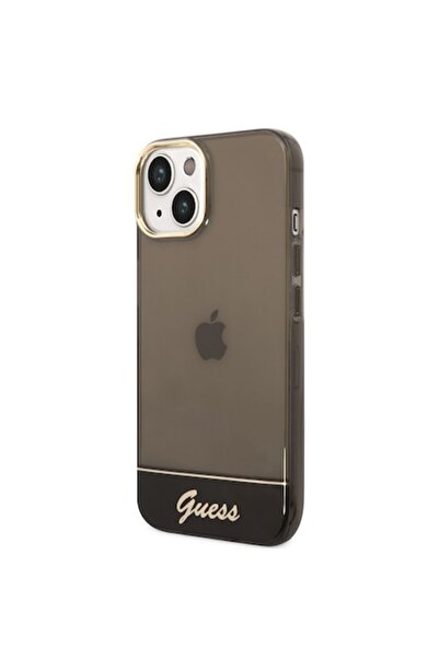Guess Husa pentru Apple iPhone 14 Plus, Guess, Camera Outline Translucent, Neagra