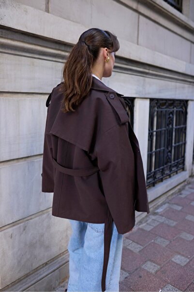 Suziş Short Trench Coat with Belt 9609