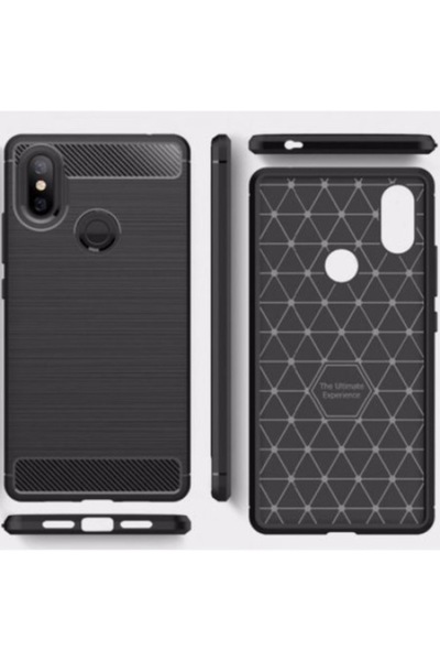 SOHO Rear Case / Protective Silicone Case with Carbon Inserts for Xiaomi Mi8
