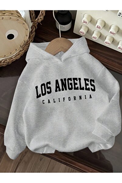 AFROGİYİM Унісекс Лос-Анджелес з принтом Шардон 2 нитки з капюшоном Світшот