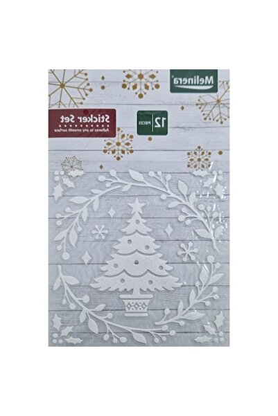 SOHO Plansa cu 12 stickere decorative 2D cu motive de iarna, Alb