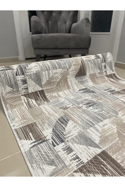 Alya Home Kaymaz Taban Kesme Salon Koridor Mutfak Halısı Yolluk Hüma Bej