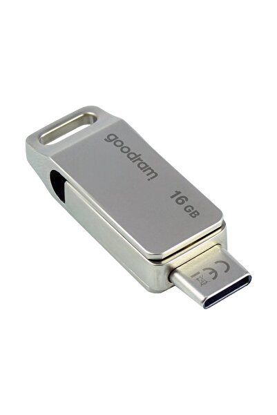 Goodram USB-C and USB 3.2 memory stick, 16 GB, Silver, HUR-BBL6368